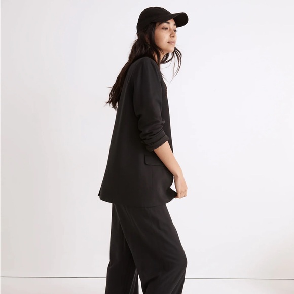 Madewell Drapeweave Caldwell Double-Breasted Blazer Black - Picture 2 of 7